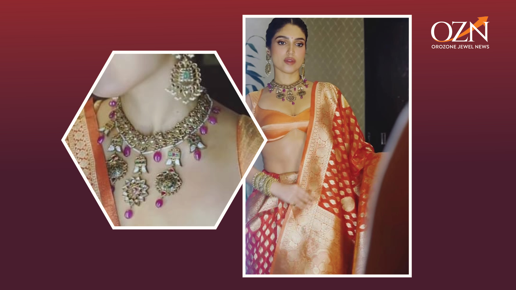 Bhumi Pednekar in Shri Paramani Jewels Polki Choker Defines Colour-Led Heritage Detailing