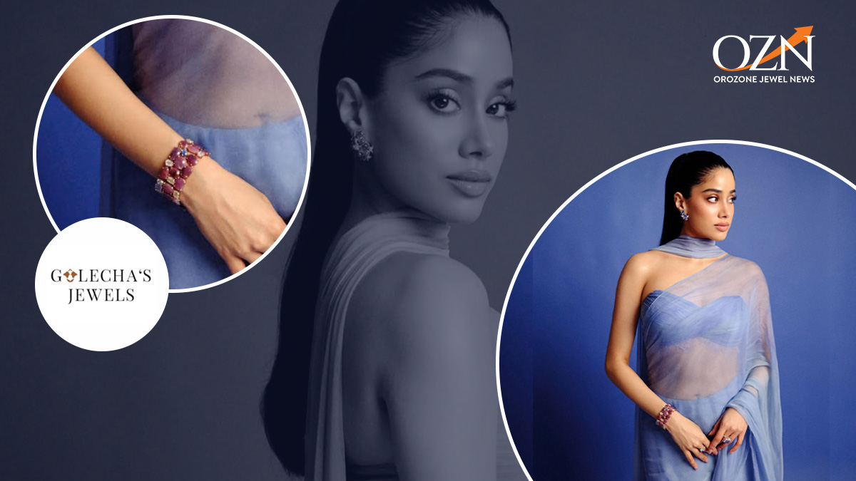 Janhvi Kapoor In Golecha Jewels Brings Ruby & Sapphire Styling into Focus