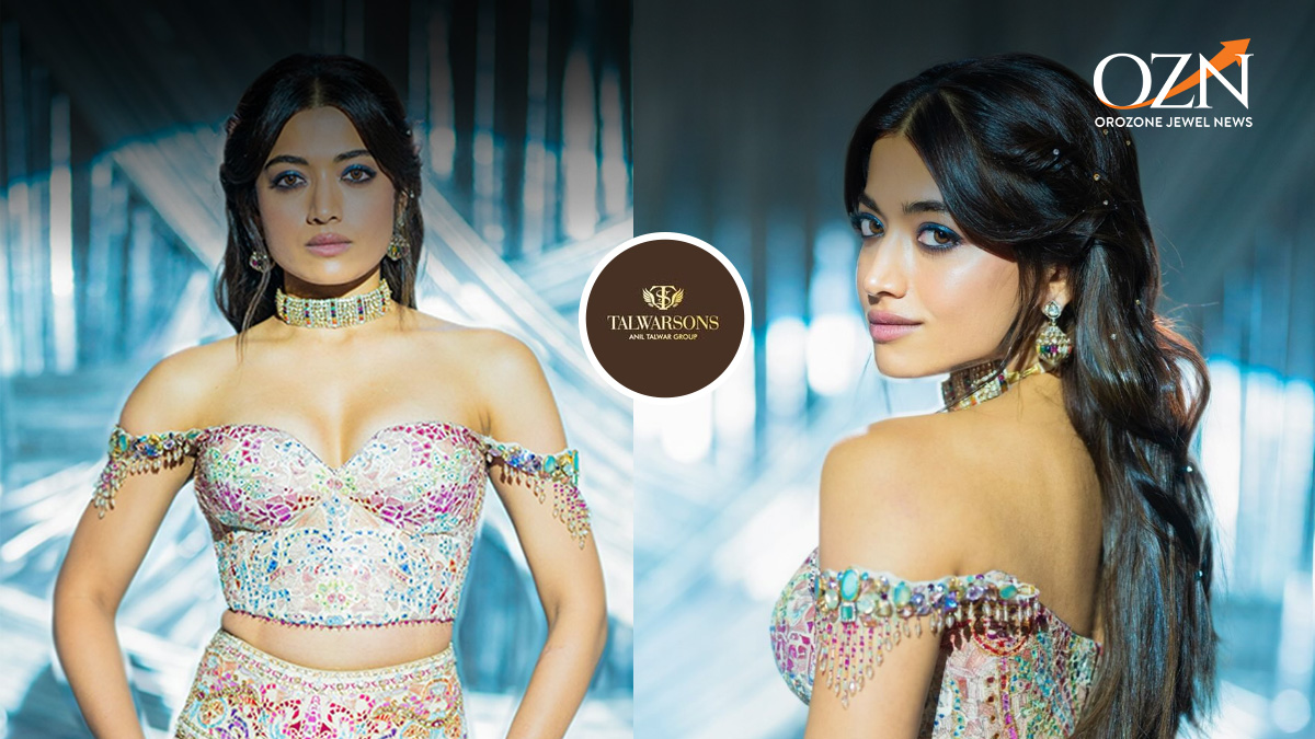 Rashmika Mandanna Elevates Pastel Couture With Talwarsons Jewellers’ Navratan Polki Choker